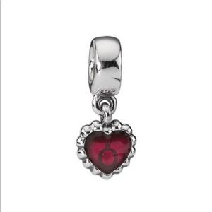 Pandora pink heart dangle charm